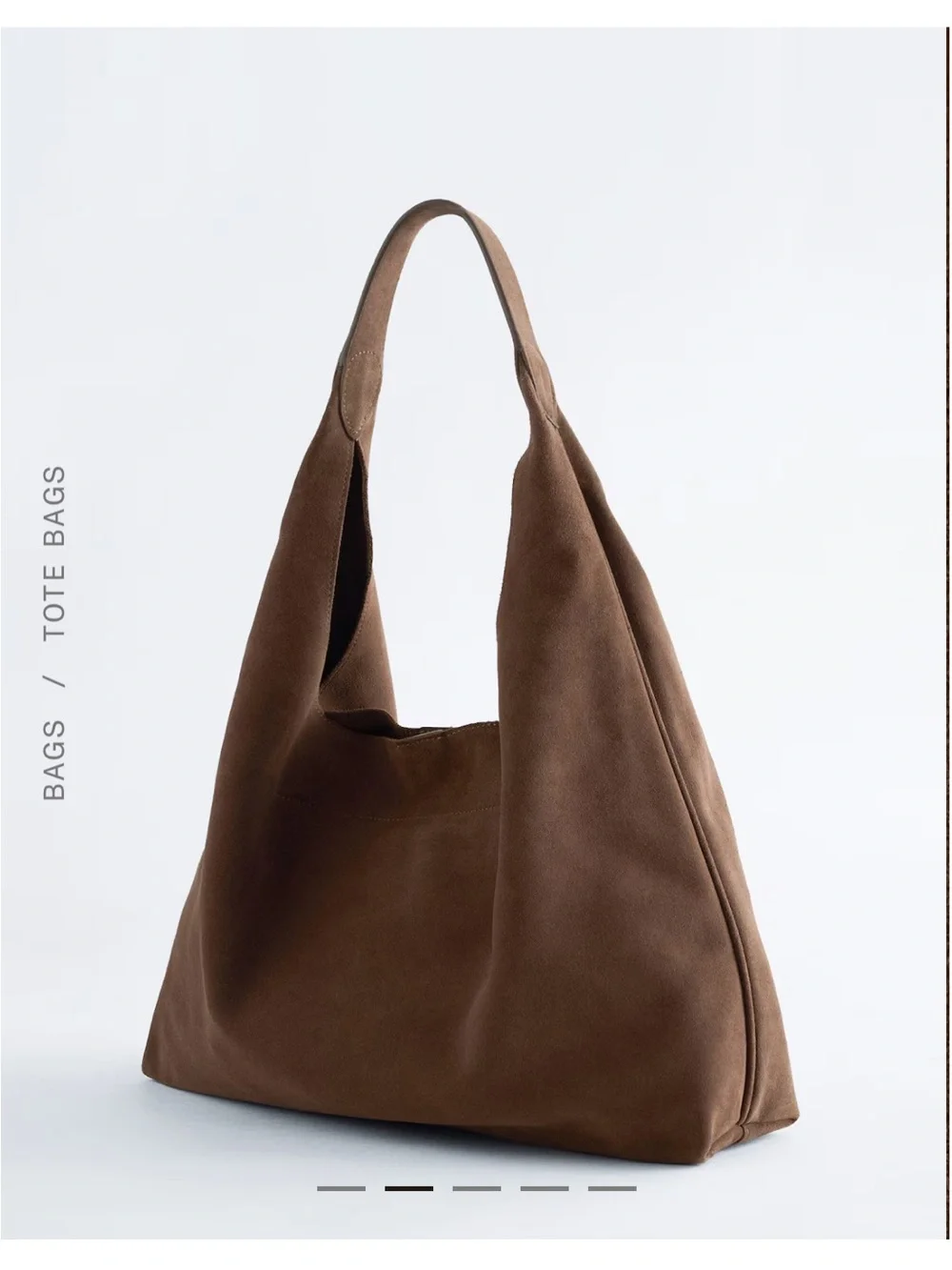 NWT & Other Stories Large Suede Tote Bag - Brown - Picture 2 of 11